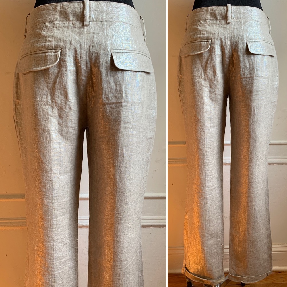 John Galliano Linen Pants With Metallic Threading - Picture 2 of 4